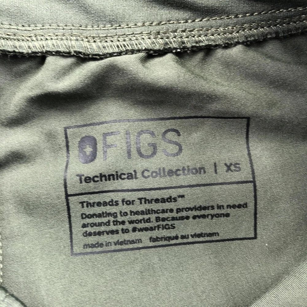 FIGS Scrub Pants Womens XS Green Technical Collection Jogger Cargo Pockets